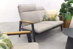 Solaro/Velora verstelbare (4-persoons) stoel-bank loungeset - Zand / Royal Grey