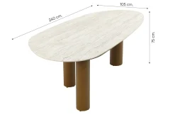 4SO Molina/Estate 6-persoons organische (mango-vorm) tuinset 240x105 cm. - Amber