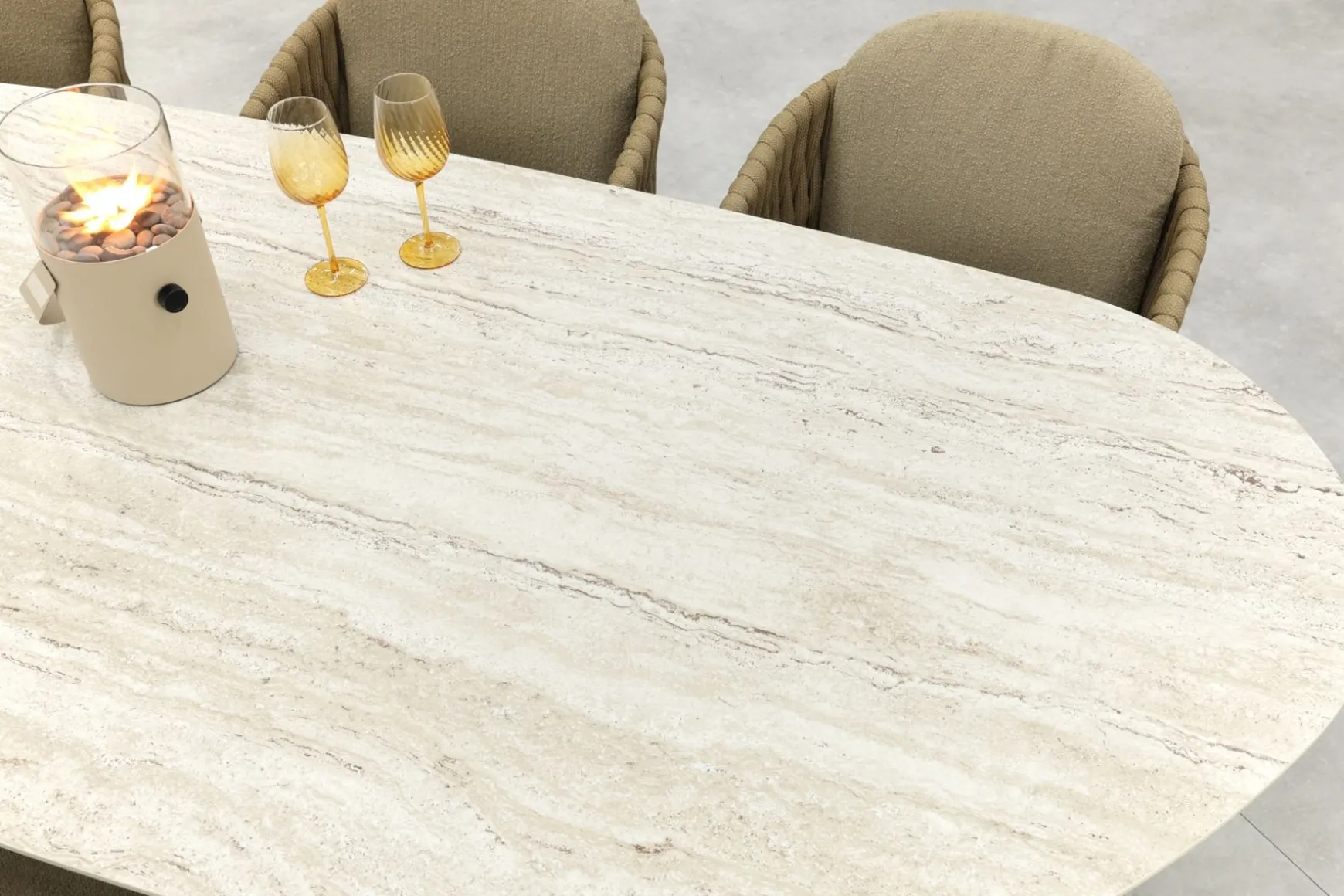 4SO Molina/Estate 6-persoons organische (mango-vorm) tuinset 240x105 cm. - Amber