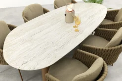 4SO Molina/Estate 6-persoons organische (mango-vorm) tuinset 240x105 cm. - Amber