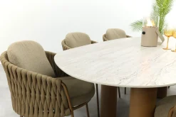 4SO Molina/Estate 6-persoons organische (mango-vorm) tuinset 240x105 cm. - Amber