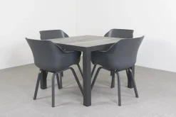 Sophie Element/Kings 4-persoons 100x100 cm. dining tuinset - Antraciet