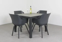 Sophie Element/Kings 4-persoons 100x100 cm. dining tuinset - Antraciet