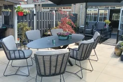 4SO Privada ovale tuintafel - HPL slate antraciet - 240x107 cm. OP=OP