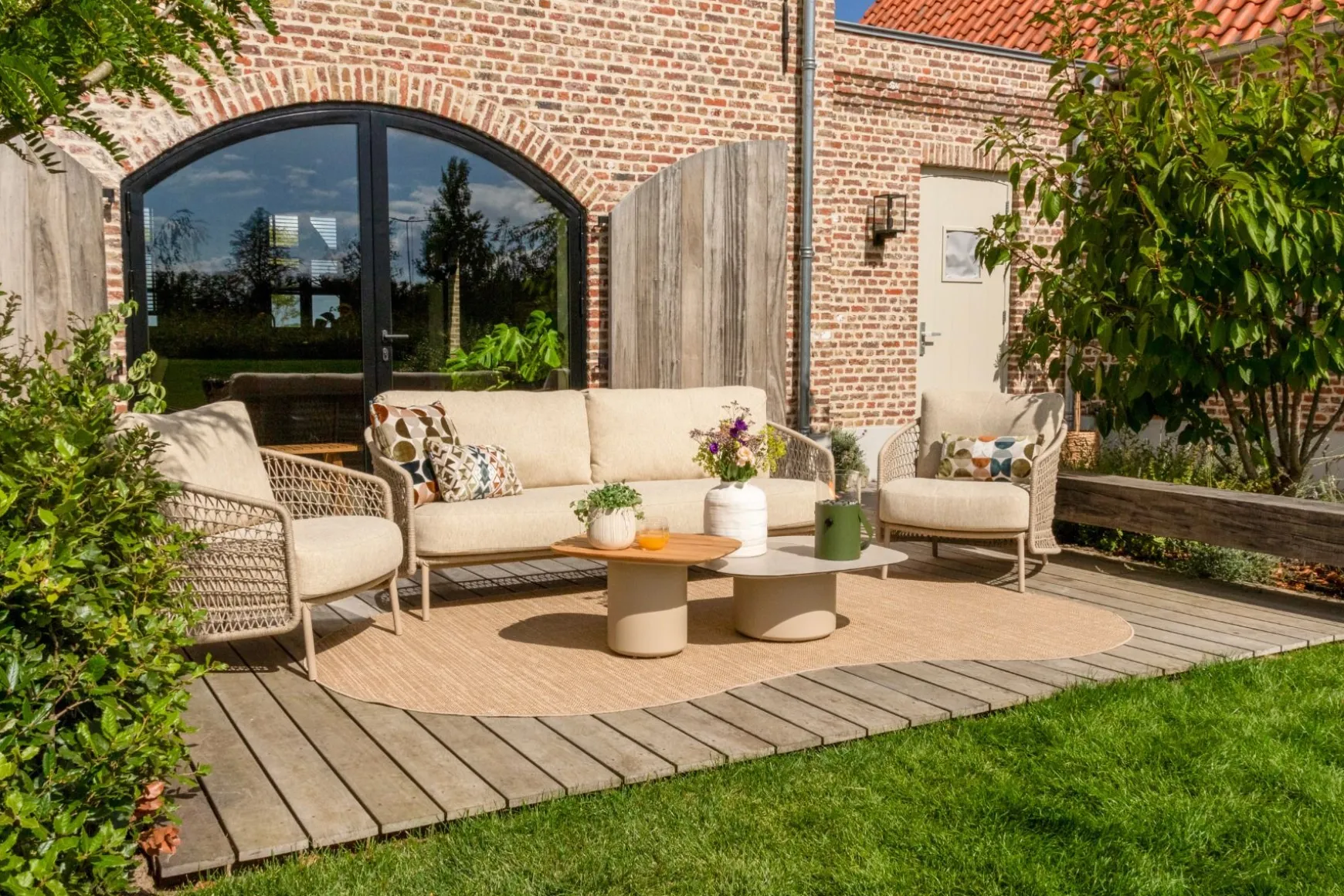 4SO Puccini/Demi stoel-bank loungeset (5-delig) - Latte