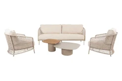 4SO Puccini/Demi stoel-bank loungeset (5-delig) - Latte