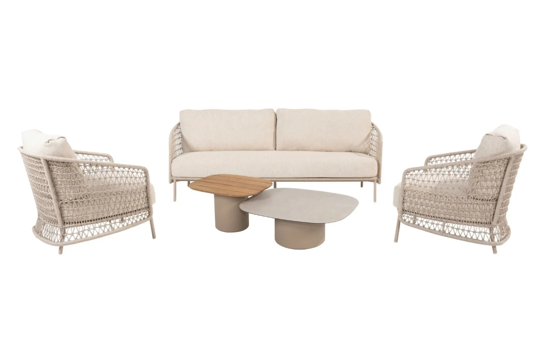 4SO Puccini/Demi stoel-bank loungeset (5-delig) - Latte