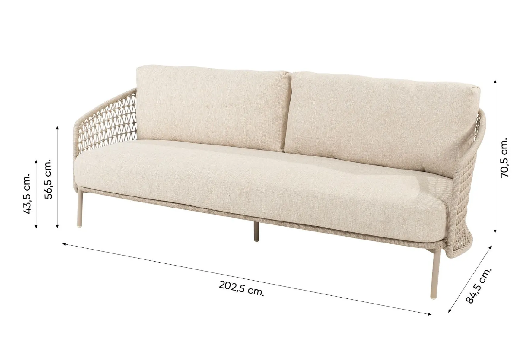 4SO Puccini/Demi stoel-bank loungeset (5-delig) - Latte