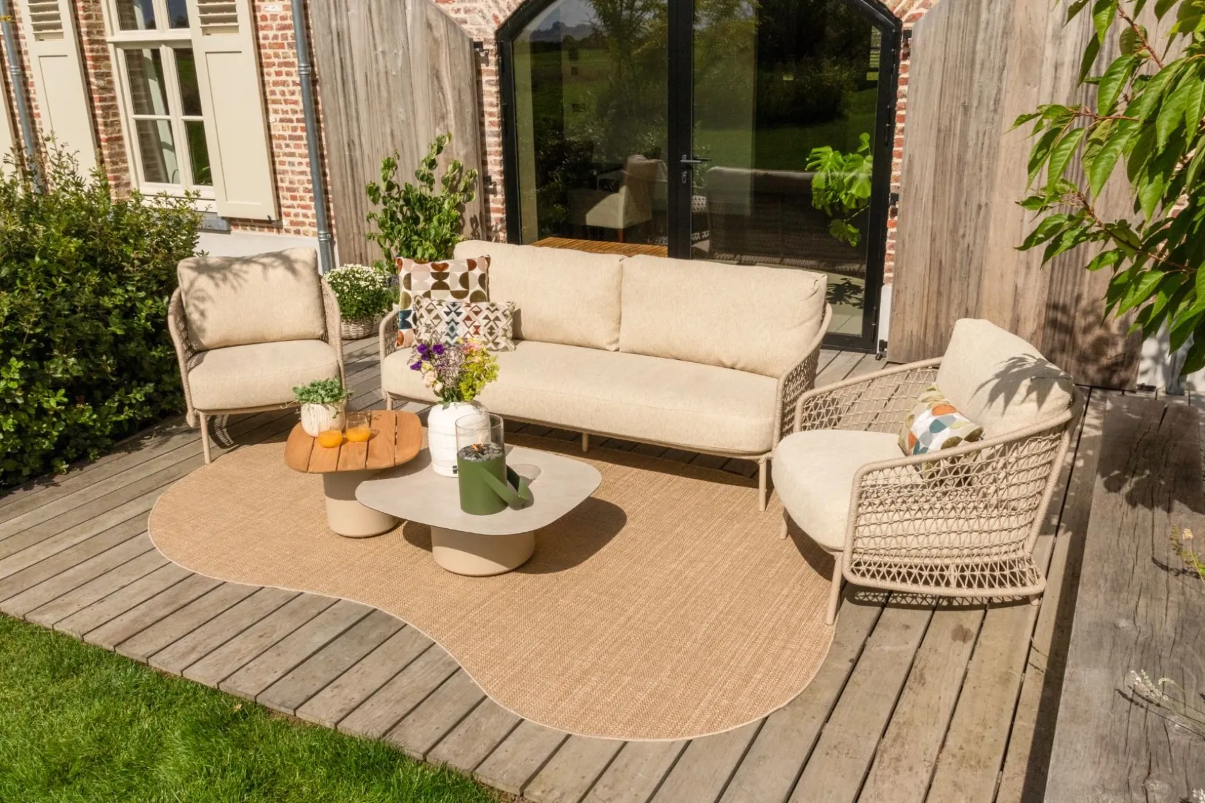 4SO Puccini/Demi stoel-bank loungeset (5-delig) - Latte
