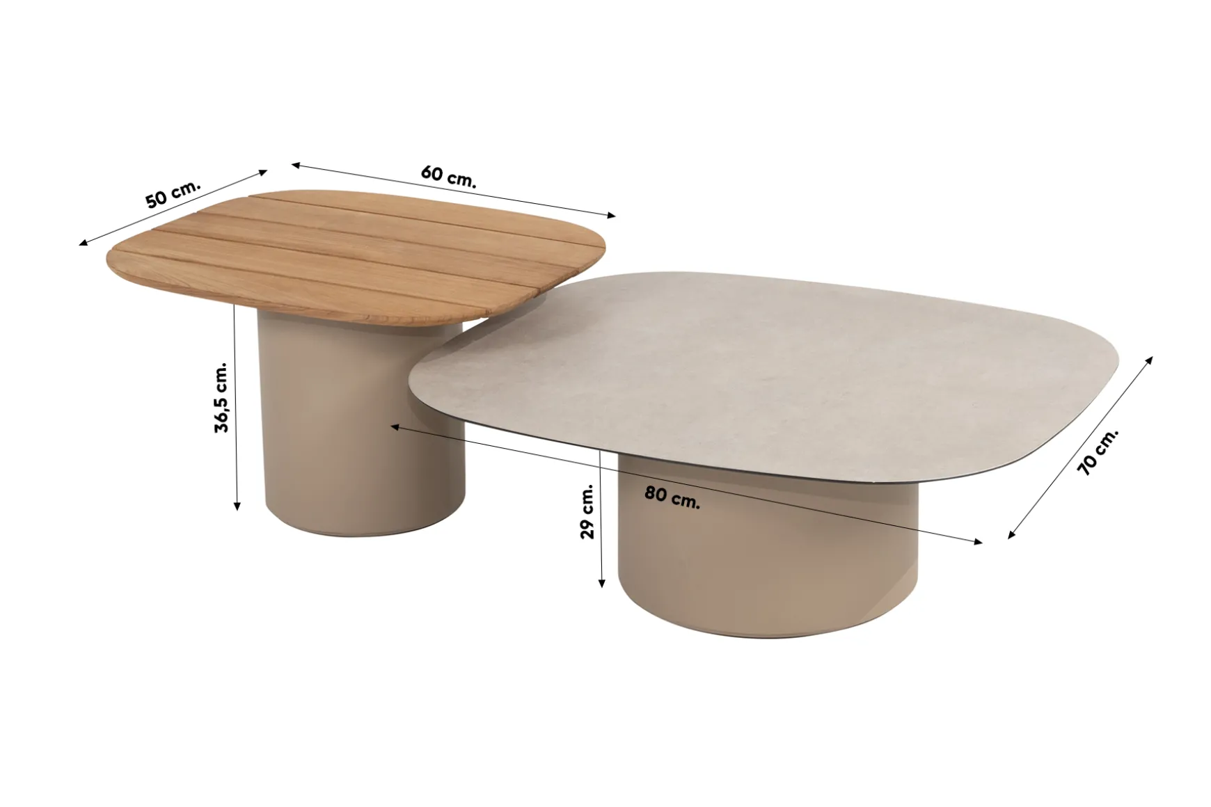 4SO Puccini/Demi stoel-bank loungeset (5-delig) - Latte