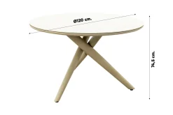 4SO Puccini/Dublin ronde tuinset 120 cm. (5-delig) - Latte