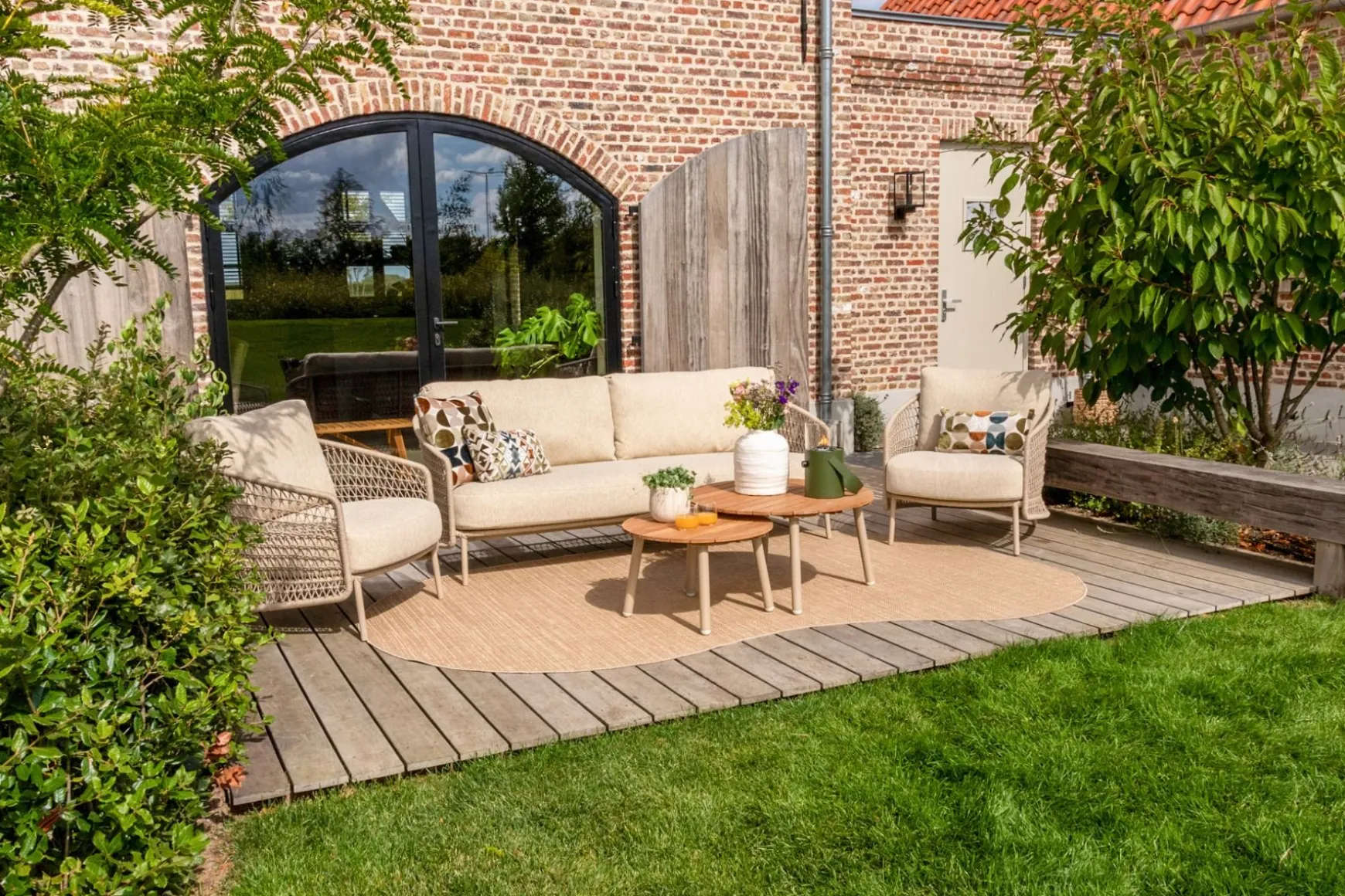 4SO Puccini/Mindo stoel-bank loungeset (5-delig) - Latte