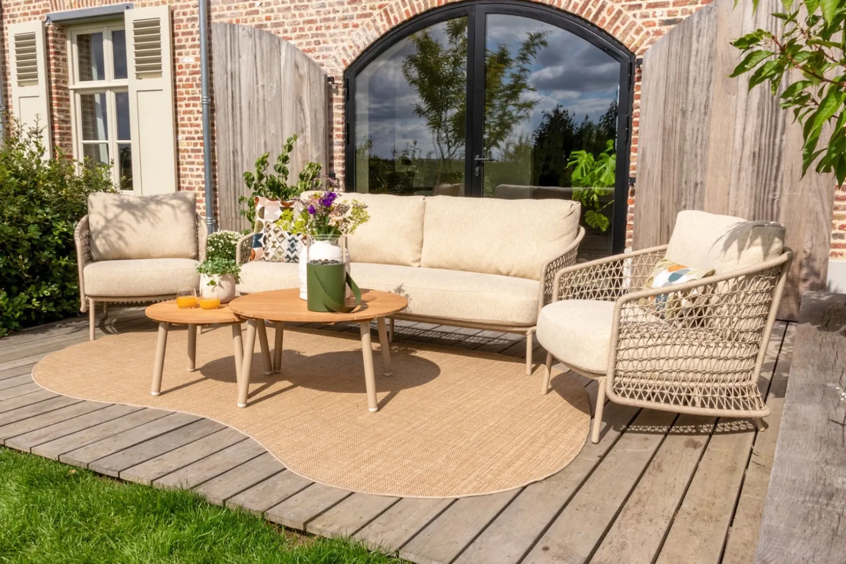 4SO Puccini/Mindo stoel-bank loungeset (5-delig) - Latte