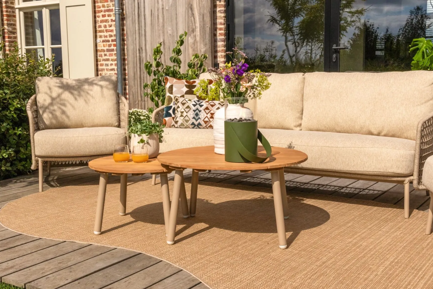 4SO Puccini/Mindo stoel-bank loungeset (5-delig) - Latte