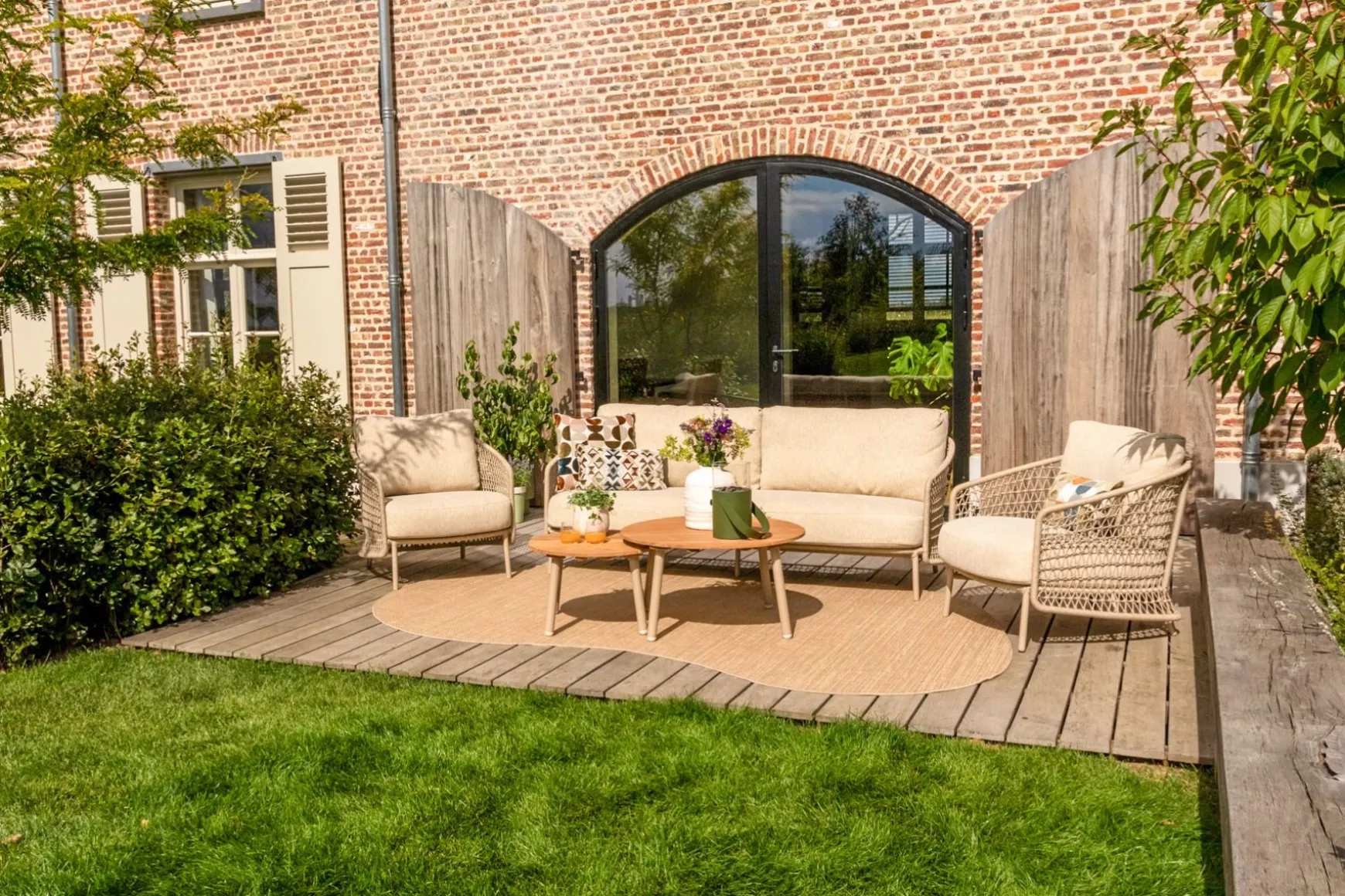 4SO Puccini/Mindo stoel-bank loungeset (5-delig) - Latte