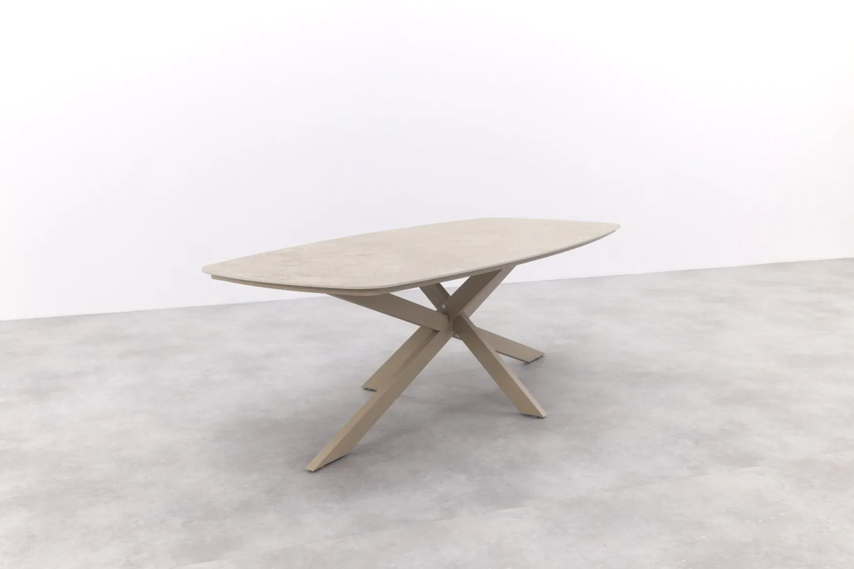4SO Puccini/Prado Deens ovale 6-persoons tuinset 240x105 cm. - Latte
