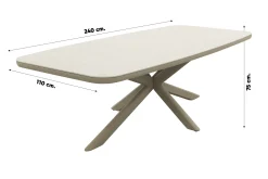 Soreno Deens ovale tuintafel 240x110 cm. - Latte