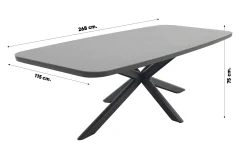 Soreno Deens ovale tuintafel 268x115 cm. - Licht grijs OP=OP