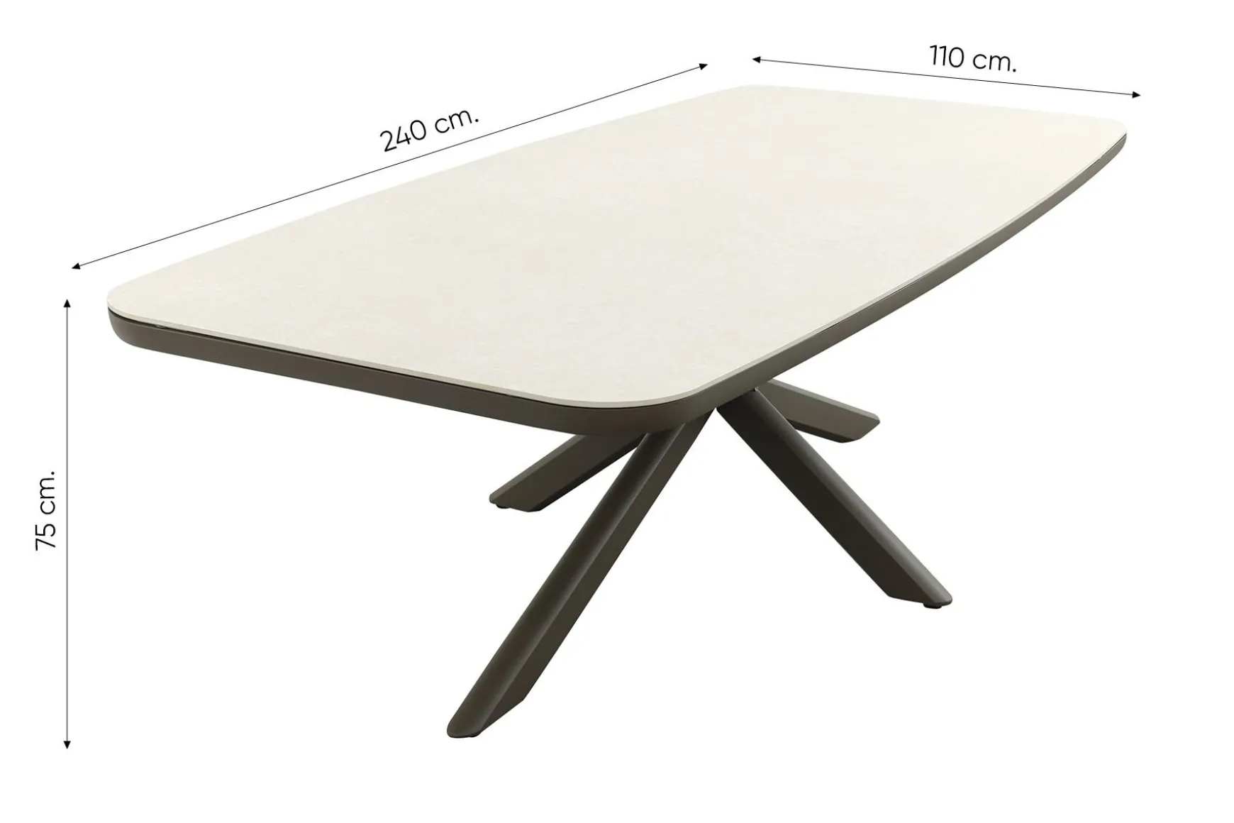 Soreno Deens ovale tuintafel 240x110 cm. - Terre