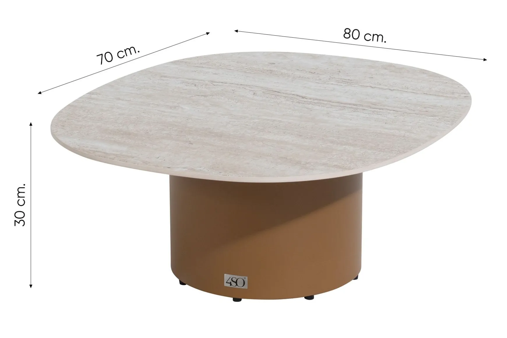 4SO Salontafel Sofie Keramiek 70x80 cm. - Amber