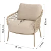 4SO Sardinia/Prado low dining tuinset 240x115 cm. (7-delig) - Latte/Teak