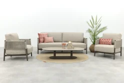 4SO Savanne/Boaz stoel-bank loungeset met ovale loungetafel - Terre