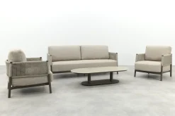 4SO Savanne/Boaz stoel-bank loungeset met ovale loungetafel - Terre