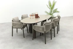 4SO Savanne/Denia 6-persoons organische tuinset 240x105 cm. - Terre