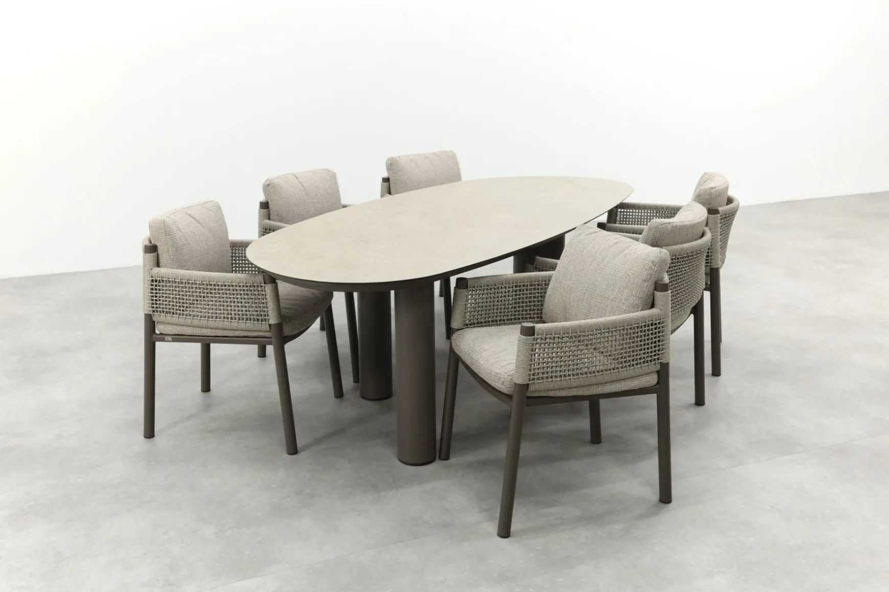 4SO Savanne/Denia 6-persoons organische tuinset 240x105 cm. - Terre