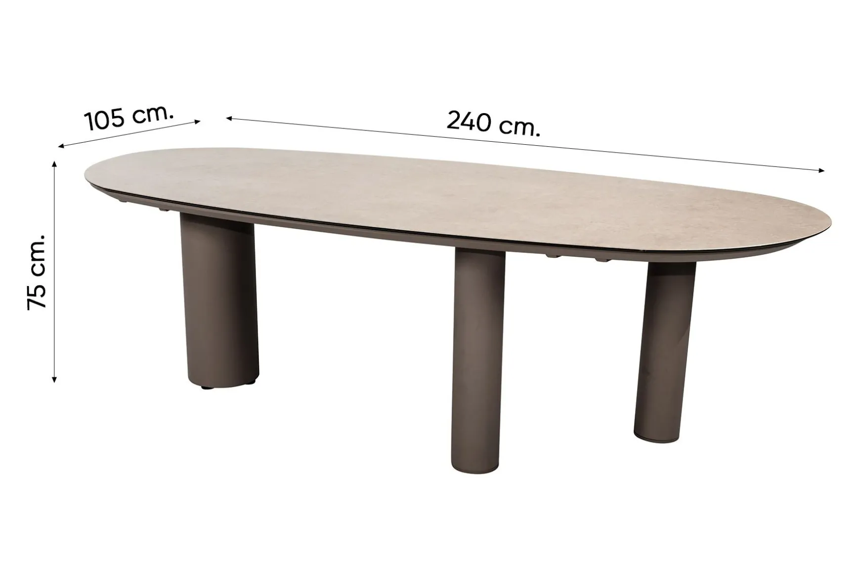4SO Savanne/Denia 6-persoons organische tuinset 240x105 cm. - Terre