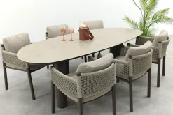 4SO Savanne/Denia 6-persoons organische tuinset 240x105 cm. - Terre