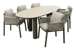 4SO Savanne/Denia 6-persoons organische tuinset 240x105 cm. - Terre