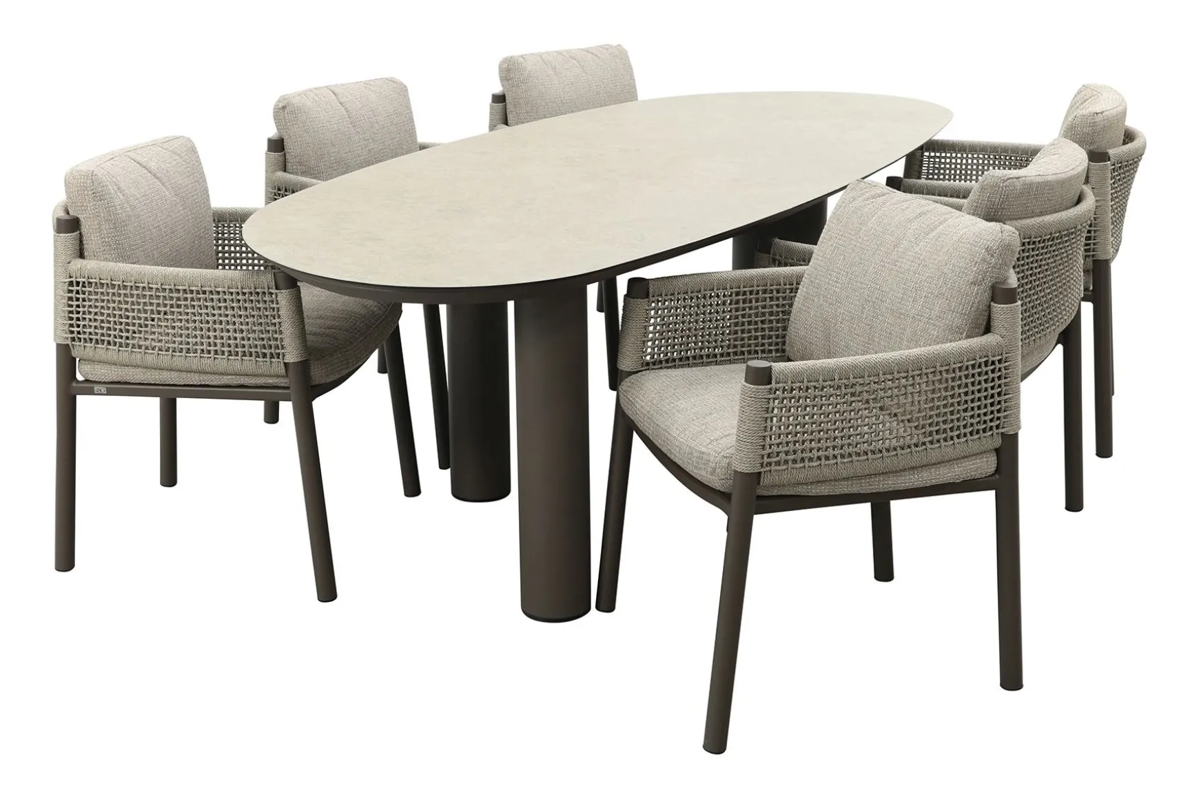 4SO Savanne/Denia 6-persoons organische tuinset 240x105 cm. - Terre
