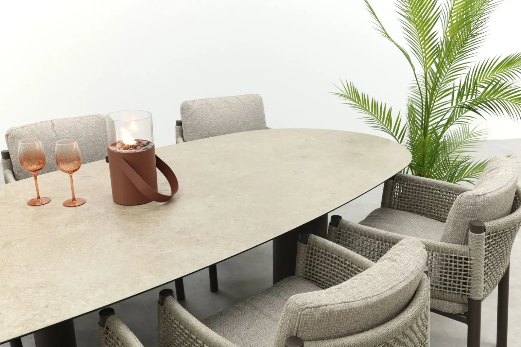 4SO Savanne/Denia 6-persoons organische tuinset 240x105 cm. - Terre
