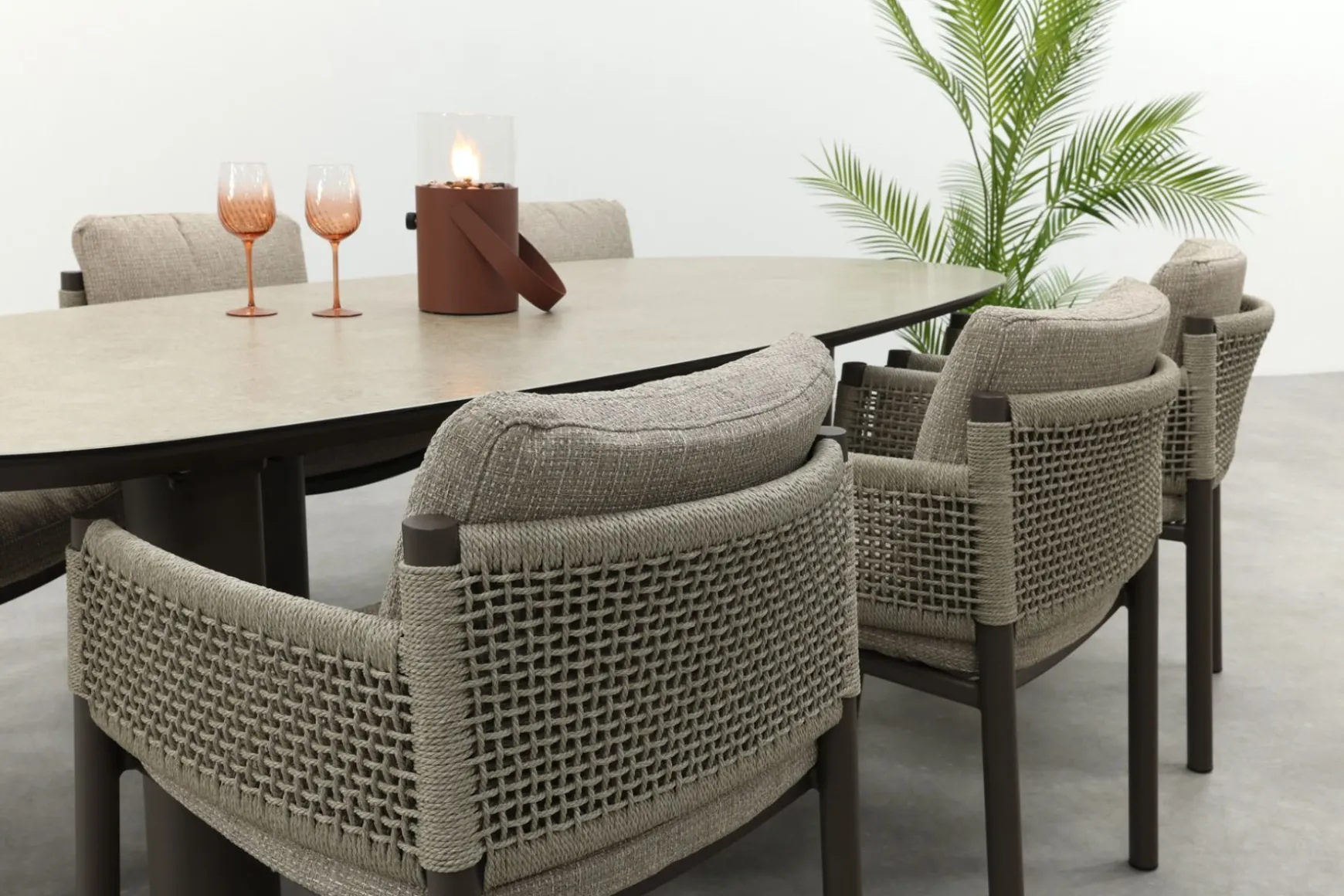 4SO Savanne/Denia 6-persoons organische tuinset 240x105 cm. - Terre