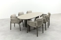 4SO Savanne/Denia 6-persoons organische tuinset 240x105 cm. - Terre