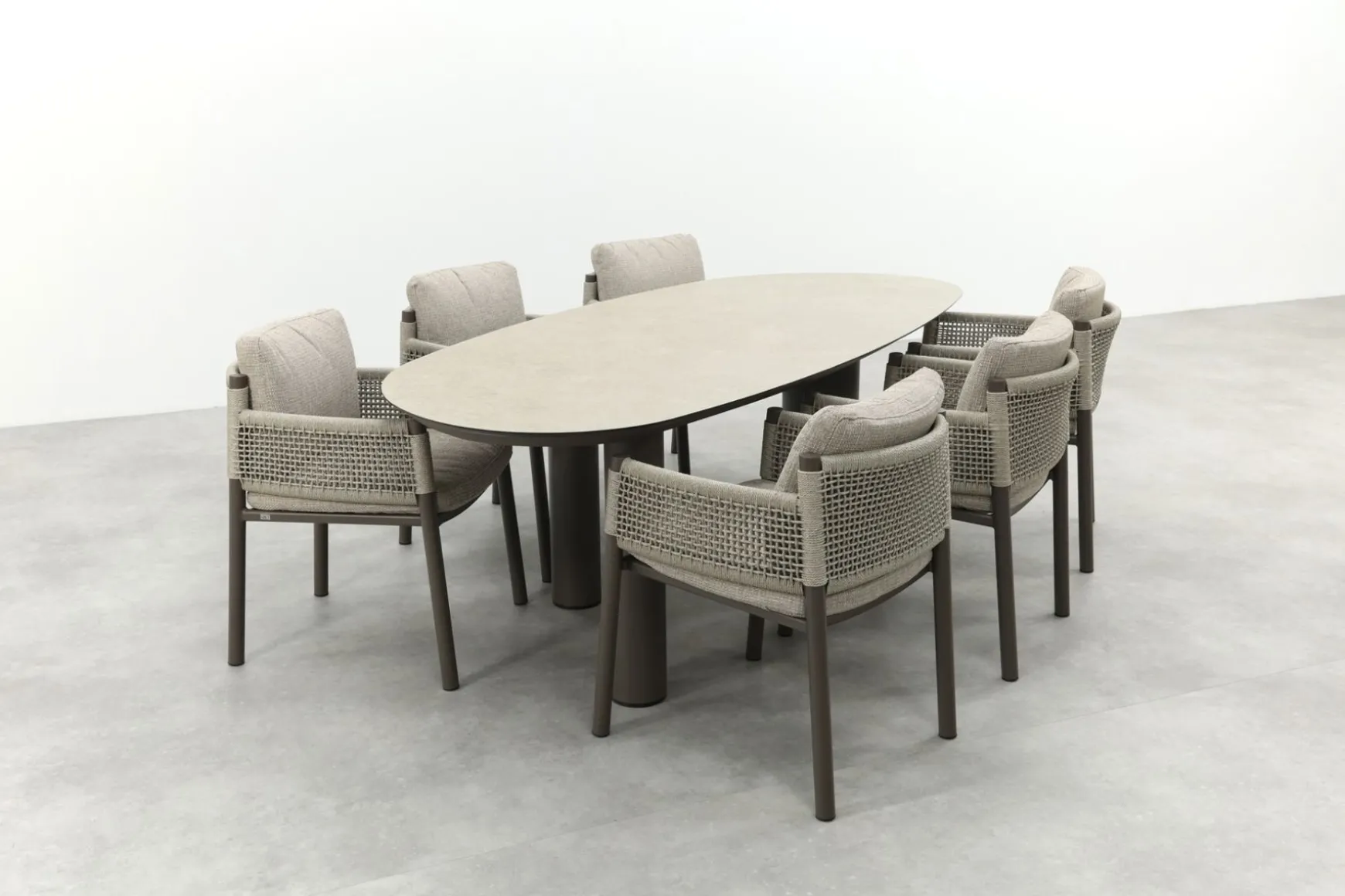 4SO Savanne/Denia 6-persoons organische tuinset 240x105 cm. - Terre