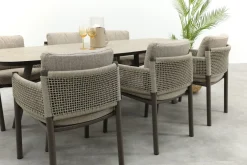 4SO Savanne/Manolo 6-persoons Deens ovale tuinset 240x103 cm. - Terre