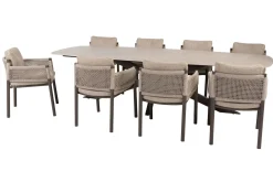 4SO Savanne/Prado 8-persoons Deens ovale tuinset 300x110 cm. - Terre
