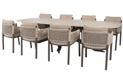 4SO Savanne/Prado 8-persoons Deens ovale tuinset 300x110 cm. - Terre