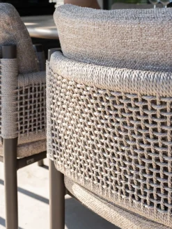 4SO Savanne/Prado 6-persoons Deens ovale tuinset 240x105 cm. - Terre