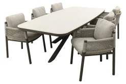 4SO Savanne/Soreno deens ovale tuinset voor 6 personen 240x110 cm. - Terre