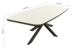 4SO Savanne/Soreno deens ovale tuinset voor 6 personen 240x110 cm. - Terre