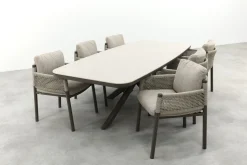 4SO Savanne/Soreno deens ovale tuinset voor 6 personen 240x110 cm. - Terre