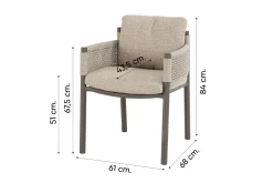 4SO Savanne/Soreno deens ovale tuinset voor 6 personen 240x110 cm. - Terre