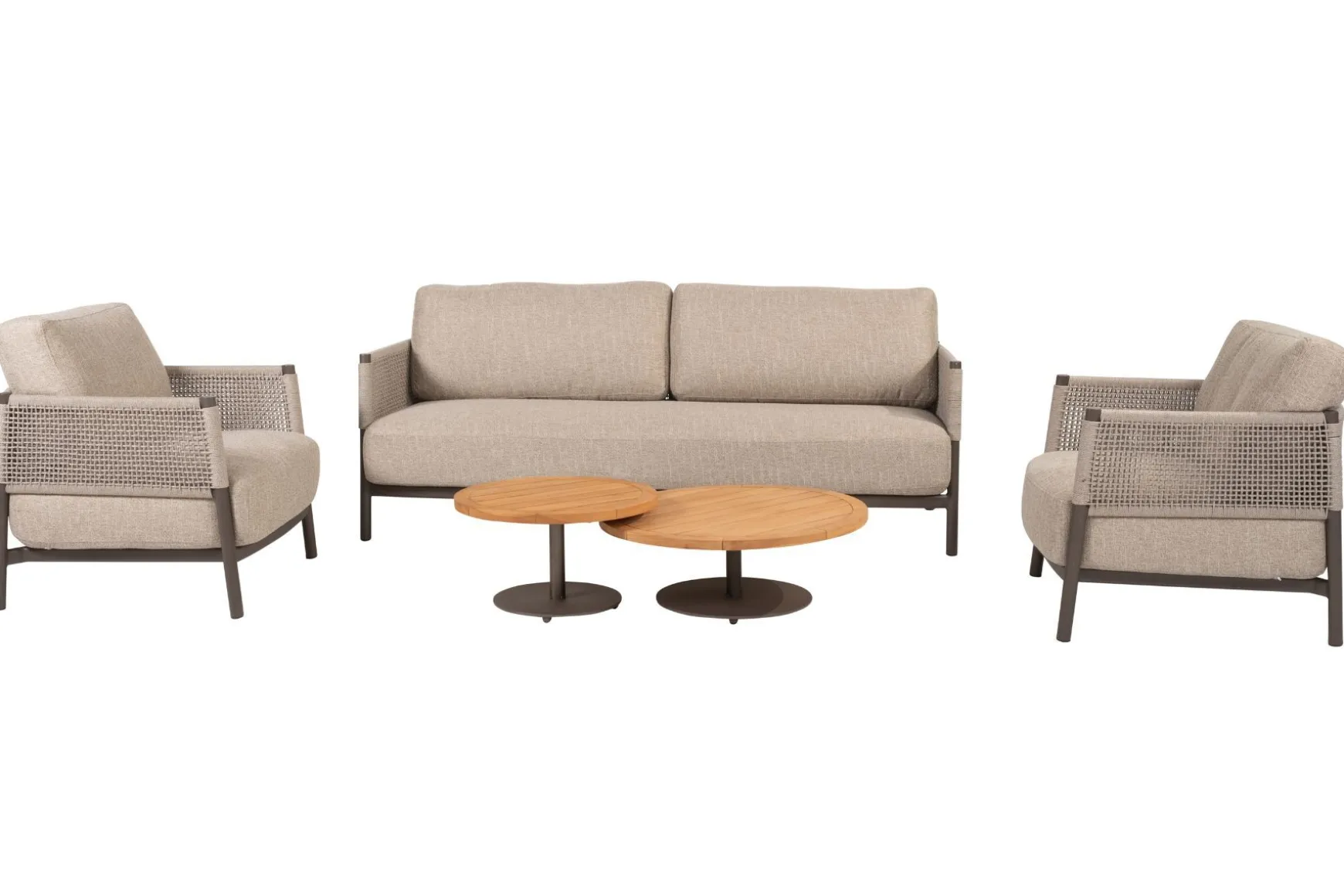 4SO Savanne/Volta stoel-bank loungeset - Terre/Teak