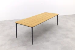 Stripe/Alaska tuinset - teak/aluminium - antraciet-270x100 cm.