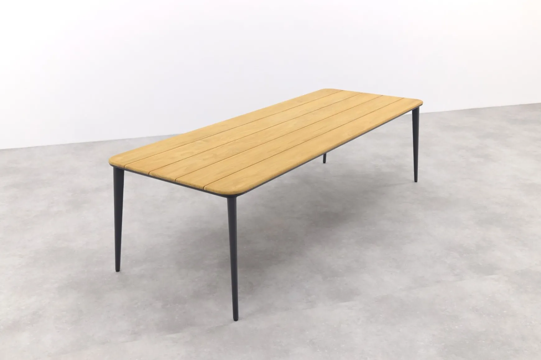 Stripe/Alaska tuinset - teak/aluminium - antraciet-270x100 cm.