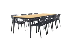 Stripe/Alaska tuinset - teak/aluminium - antraciet-270x100 cm.
