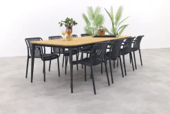 Stripe/Alaska tuinset - teak/aluminium - antraciet-270x100 cm.